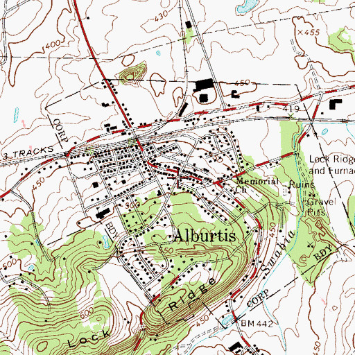 Topographic Map of Alburtis Borough Police Department, PA