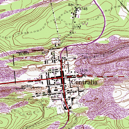 Topographic Map of Conyngham Township Police Department, PA