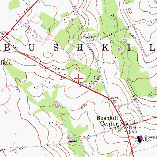 Topographic Map of Bushkill Township Police Department, PA
