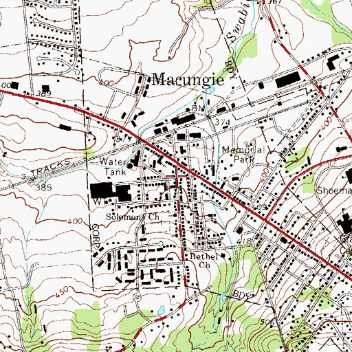 Topographic Map of Macungie Borough Police Department, PA