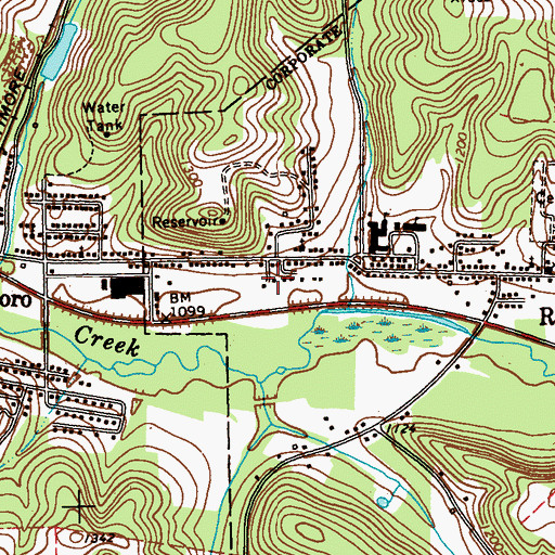 Topographic Map of Rural Valley Borough Police Department, PA