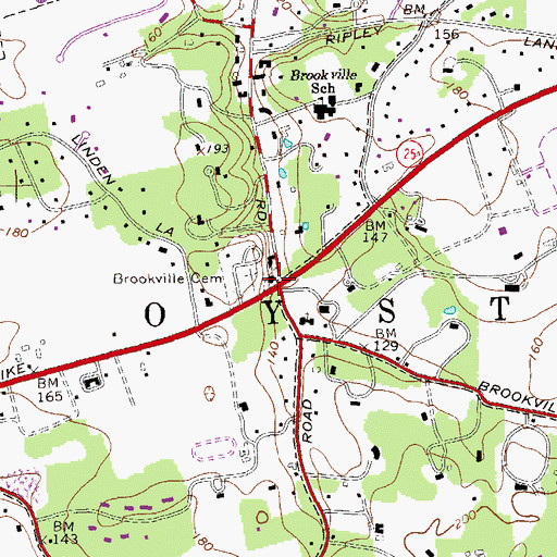 Topographic Map of Old Brookville Police Department, NY