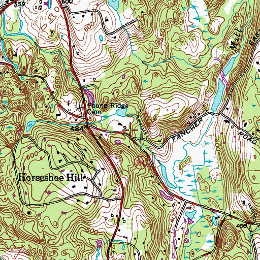 Topographic Map of Pound Ridge Police Department, NY