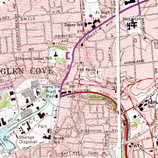 Topographic Map of Glen Cove Harbor Patrol, NY