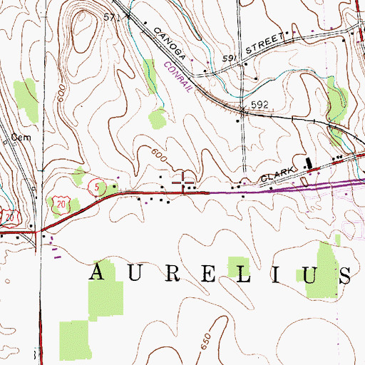 Topographic Map of New York State Police Troop E Zone 2 Auburn Station, NY