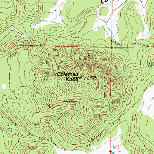 Topographic Map of Coleman Knoll, AZ