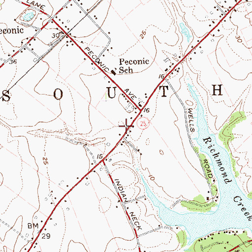 Topographic Map of Southold Township Police Department, NY