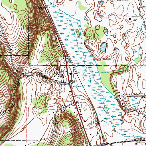 Topographic Map of New York State Police Troop E Zone 3 Horseheads Station, NY