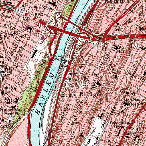 Topographic Map of Bronx Task Force Police Station, NY