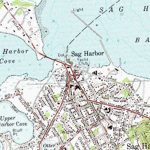 Topographic Map of Sag Harbor Police Department, NY