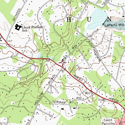 Topographic Map of Lloyd Harbor Police Department, NY