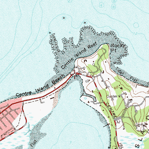Topographic Map of Centre Island Police Department, NY