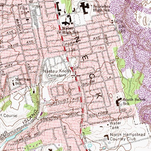 Topographic Map of Port Washington Police District, NY