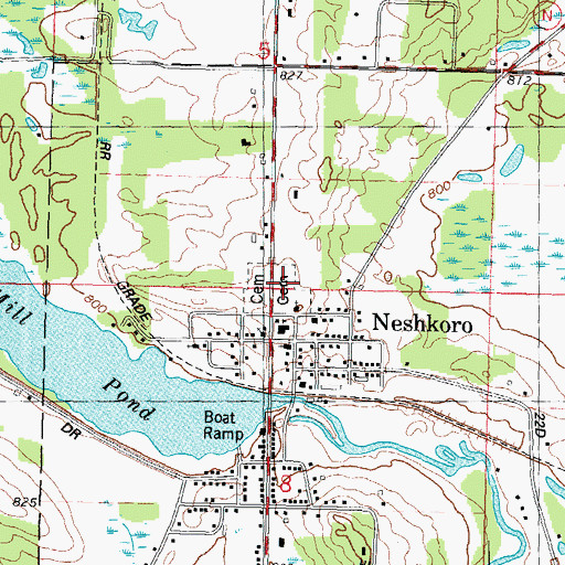 Topographic Map of Zion Evangelical Lutheran Cemetery, WI