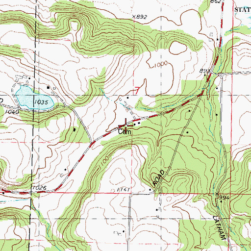 Topographic Map of Dane and Roxbury Cemetery, WI