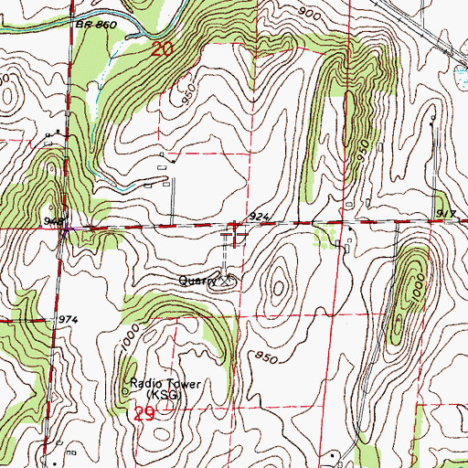 Topographic Map of Deerfield Lutheran Cemetery, WI