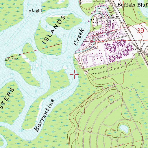 Topographic Map of Barrentine Creek, FL