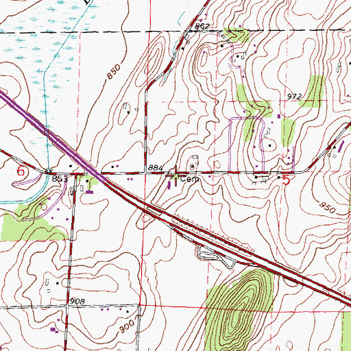 Topographic Map of Private Cemetery, WI