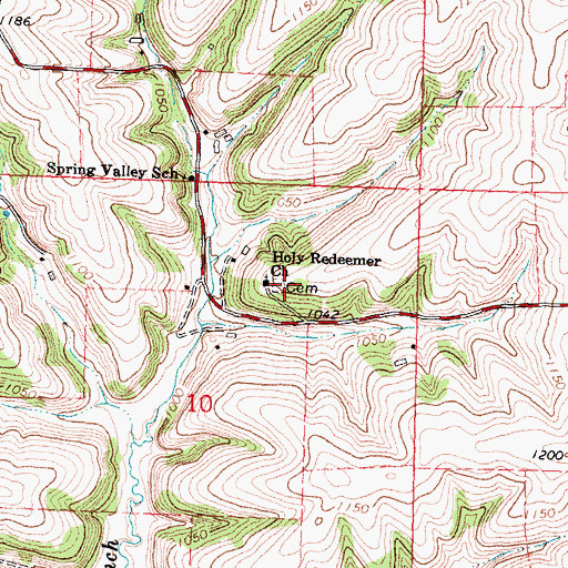 Topographic Map of Holy Redeemer Cemetery, WI