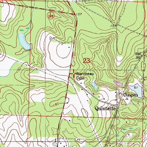 Topographic Map of Barrineau Cemetery, FL