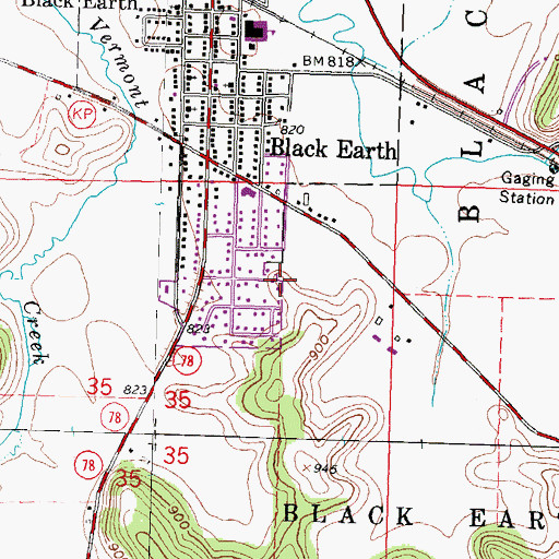 Topographic Map of Old Black Earth Cemetery, WI