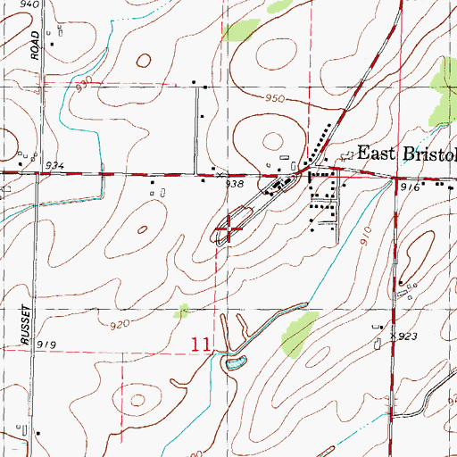 Topographic Map of Saint Joseph's Cemetery, WI