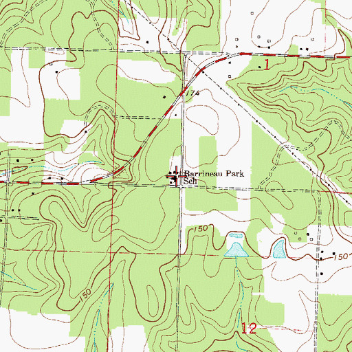 Topographic Map of Barrineau Park School, FL