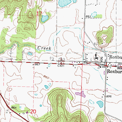 Topographic Map of Saint Norbert's Cemetery, WI