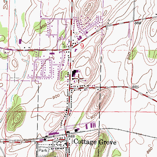 Topographic Map of Saint Patrick's Cemetery, WI