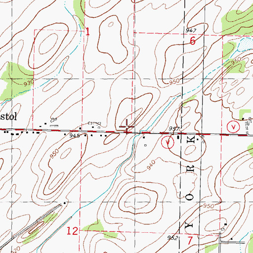 Topographic Map of Saint Peter Cemetery, WI