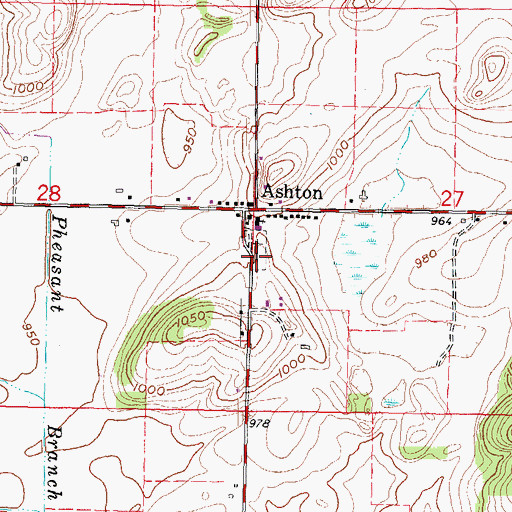 Topographic Map of Saint Peter's Cemetery, WI