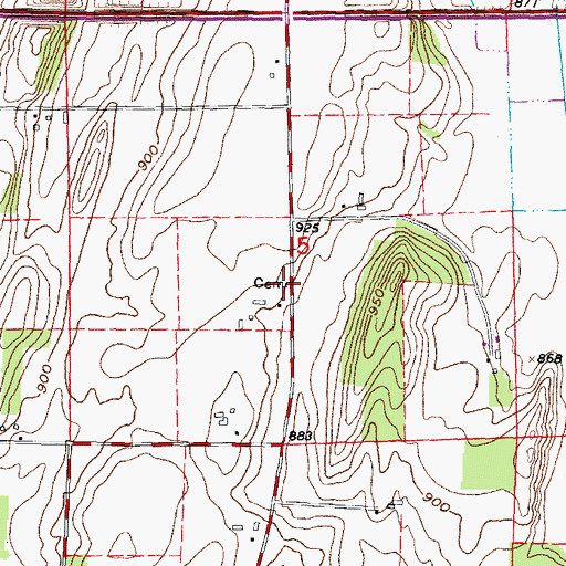 Topographic Map of Pioneer Norwegian Cemetery, WI