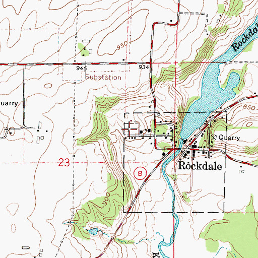 Topographic Map of Rockdale Lutheran Church Cemetery, WI