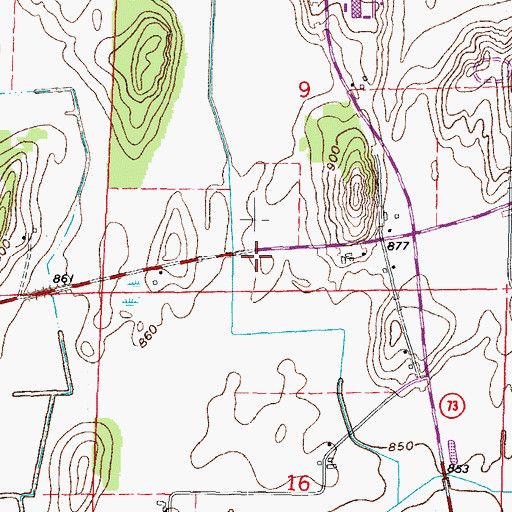 Topographic Map of Saint Anne's Catholic Cemetery, WI