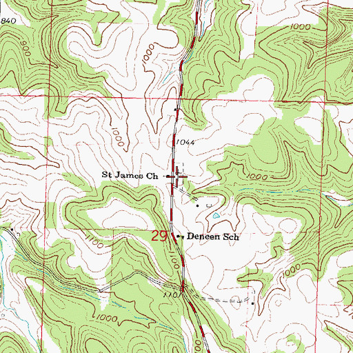 Topographic Map of Saint James Catholic Cemetery, WI