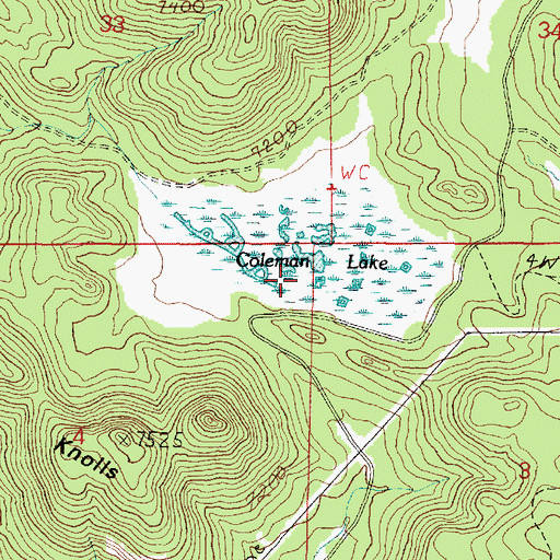 Topographic Map of Coleman Lake, AZ