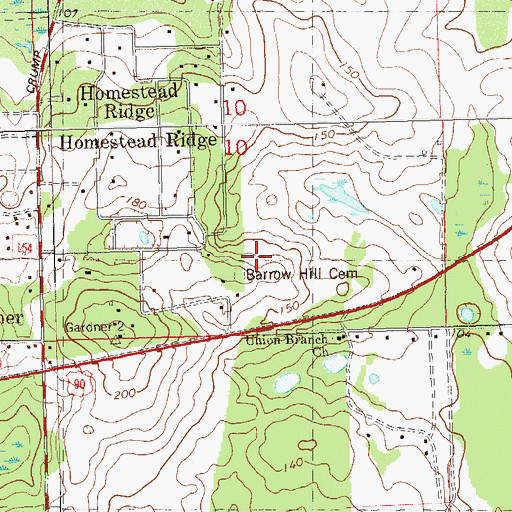 Topographic Map of Barrow Hill Cemetery, FL