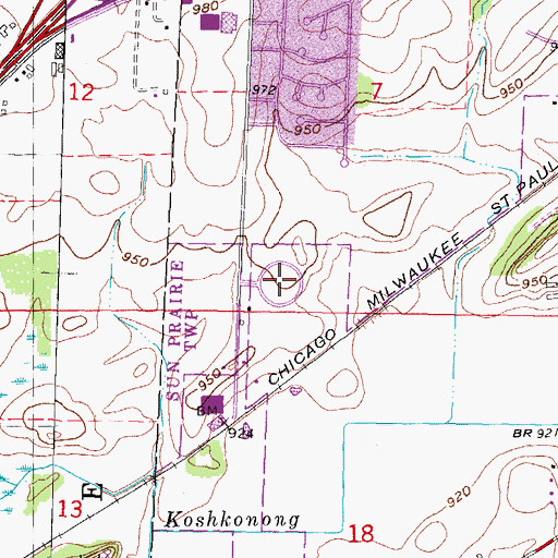 Topographic Map of Sun Prairie Memory Garden, WI
