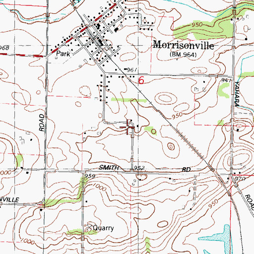 Topographic Map of United in Christ Lutheran Cemetery, WI