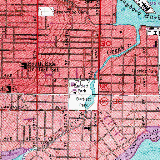Topographic Map of Bartlett Park, FL