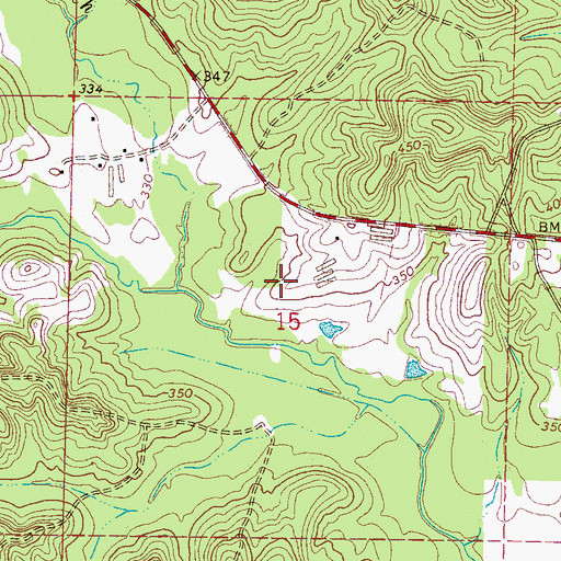 Topographic Map of Moore Cemetery, MS