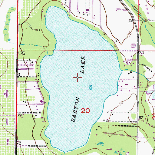 Topographic Map of Barton Lake, FL