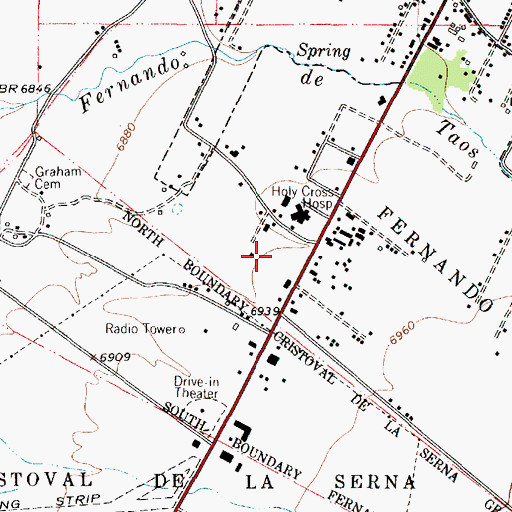 Topographic Map of Taos Poe Post Office, NM