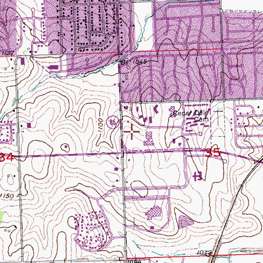 Topographic Map of Sarpy County Jail, NE