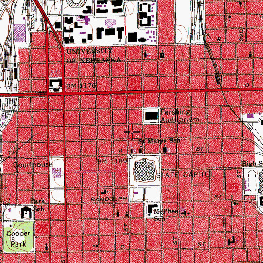 Topographic Map of State House Post Office, NE