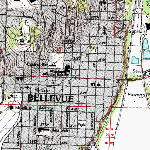 Topographic Map of Olde Towne Post Office, NE