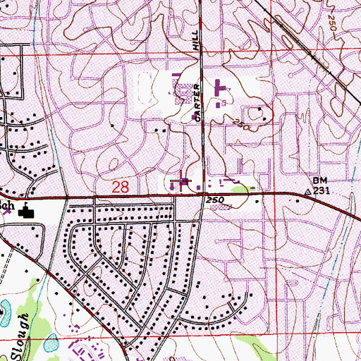 Topographic Map of Green Lantern Post Office, AL