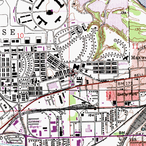 Topographic Map of Maxwell Air Force Base Post Office, AL