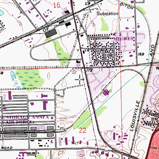 Topographic Map of Westside Post Office, AL