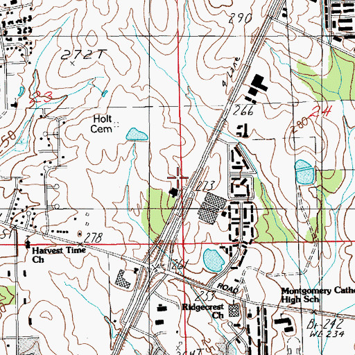 Topographic Map of Shakespeare Post Office, AL